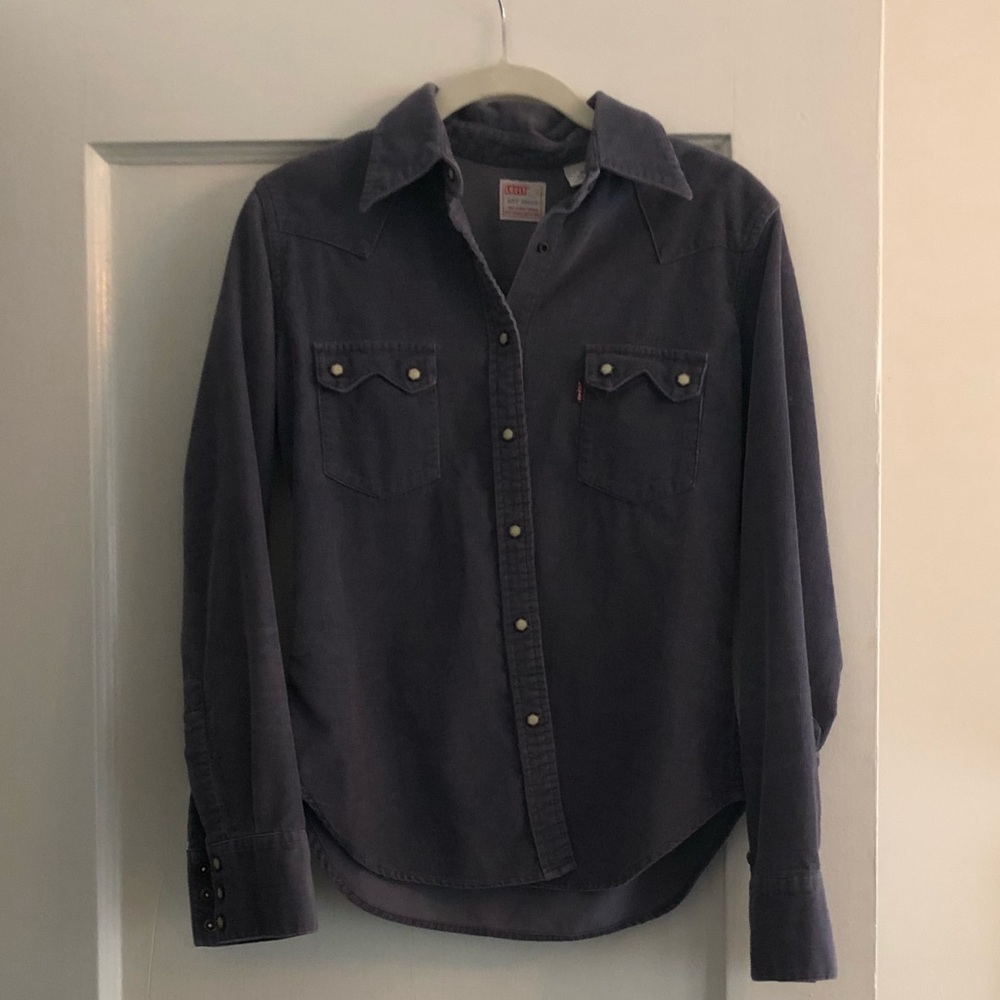 Western inspired corduroy button down shirt